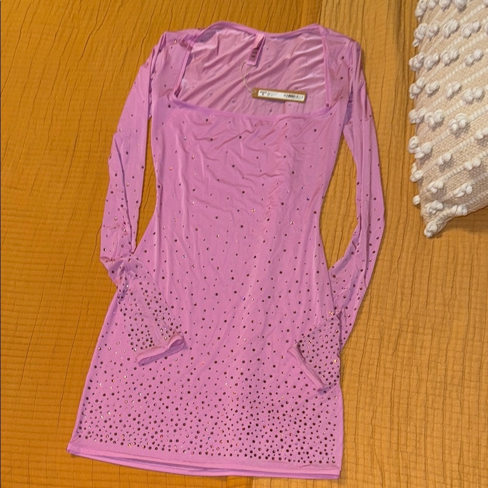 Purple Long Sleeve Dress